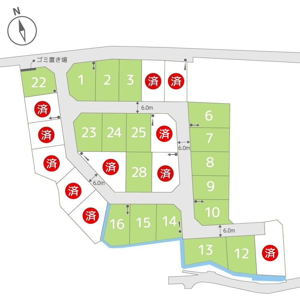 グリーンテラス東出雲の区画図